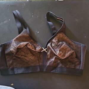 Cacique Black Mesh Dot Bra